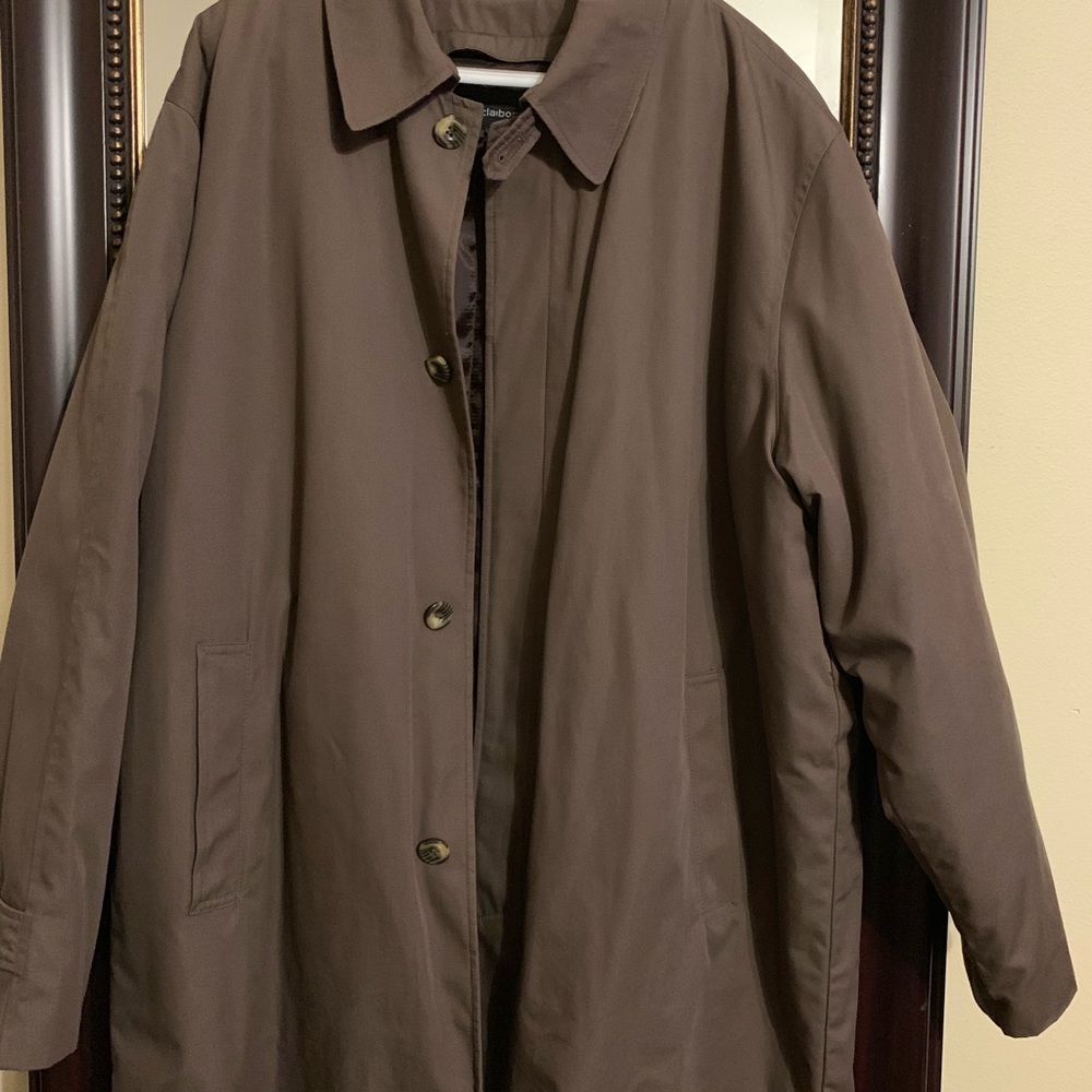 Coat with removable liner.